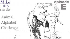 Five minute elephant drawing - animal alphabet challenge - episode E